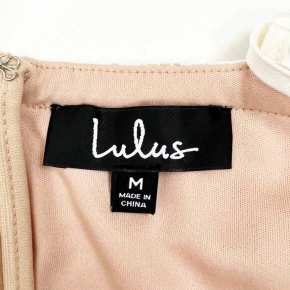 Lulus Dress Women's Medium White Wish Me Luxe Lace Skater Mini - Picture 6 of 15